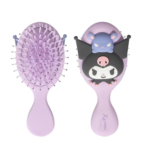 MAYCREATE® Hair Brush for Girls Kuromi Paddle 5.3 Inches Kids Detangler Toddler Hair Brushs Oval Scalp Massager Cartoon Comb for Baby Girl MAYCREATE® Hair Brush for Girls Kuromi Paddle 5.3 Inches Kids Detangler Toddler Hair Brushs Oval Scalp Massager Cartoon Comb for Baby Girl